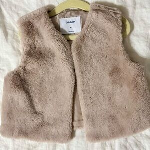 Old Navy Kids Faux Fur Vest - Tan